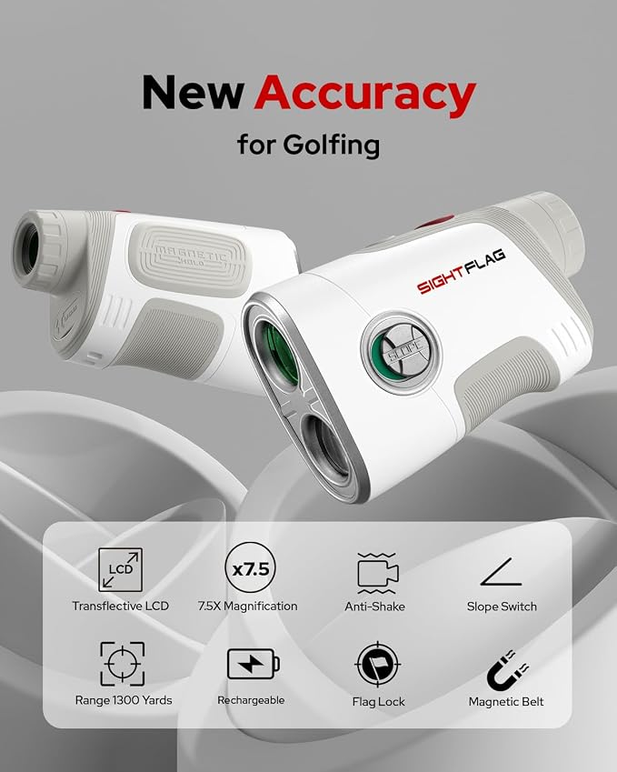 GF2 Golf Rangefinder with Slope, 1300 Yards Laser Range Finder, 7.5X
