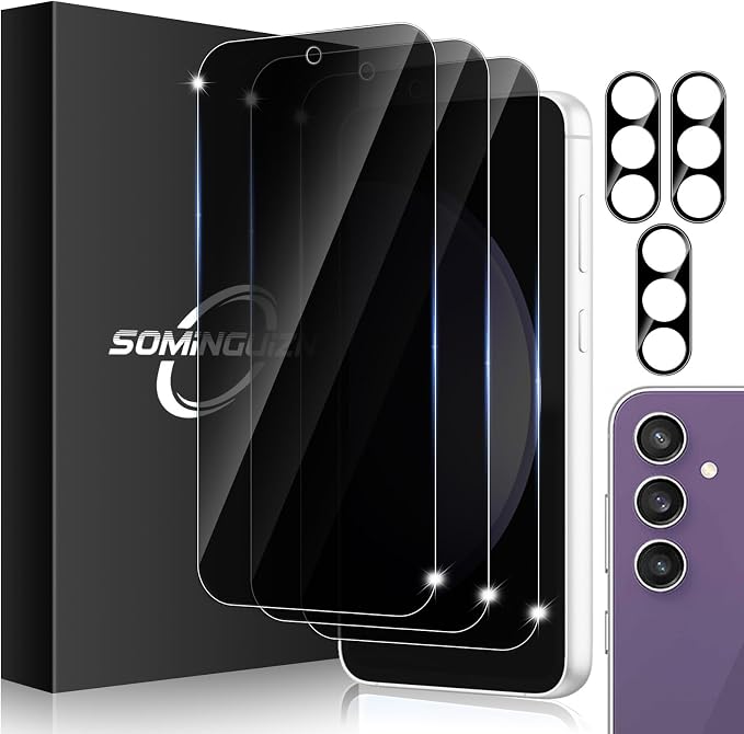 3+3 Pack for Samsung Galaxy S23 FE 5G Privacy Screen Protector & Phone Camera