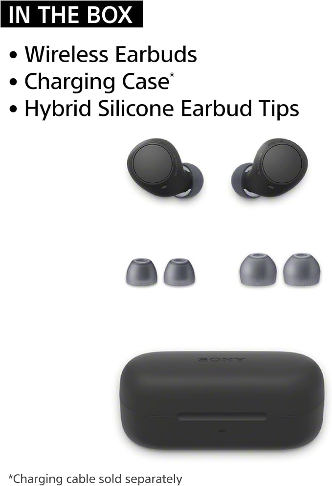 Sony WF-C510 Truly Wireless Bluetooth Earbud Headphones, White | Comfortable & Compact Fit, Up to 22 Hours of Battery, Multipoint Connection, Ambient Sound Mode. IPX4 Water Resistant