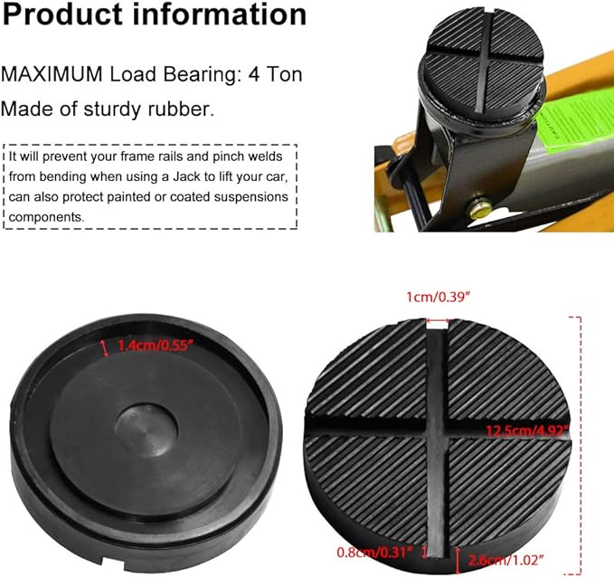 A ABIGAIL Universal Floor Jack Rubber Pad Jack Adapter Pinch Weld Side Frame Rail Protector Puck/Pad