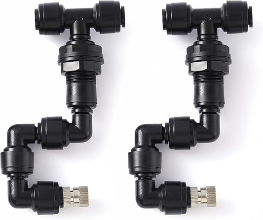 Reptile Misting Spray Nozzle for Rainforest Tank Pet Cooling Adjustable Reptile Nozzle Fogger Mist Sprinkler for Full Water Coverage, Replacement Micro Spray Nozzles, 2PCS