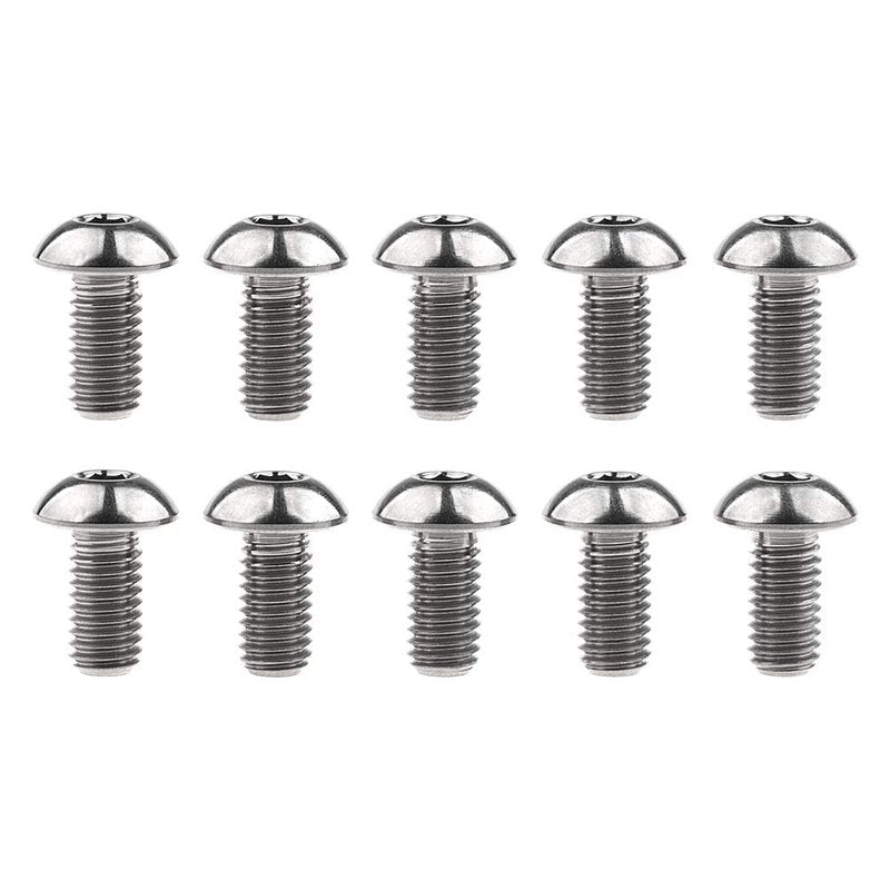 Wanyifa Titanium Ti Water Bottle Cage M5x8 10 12 15mm Bolt Button Head Allen Key Screws Pack of 10 (Silver, M5x10mm)