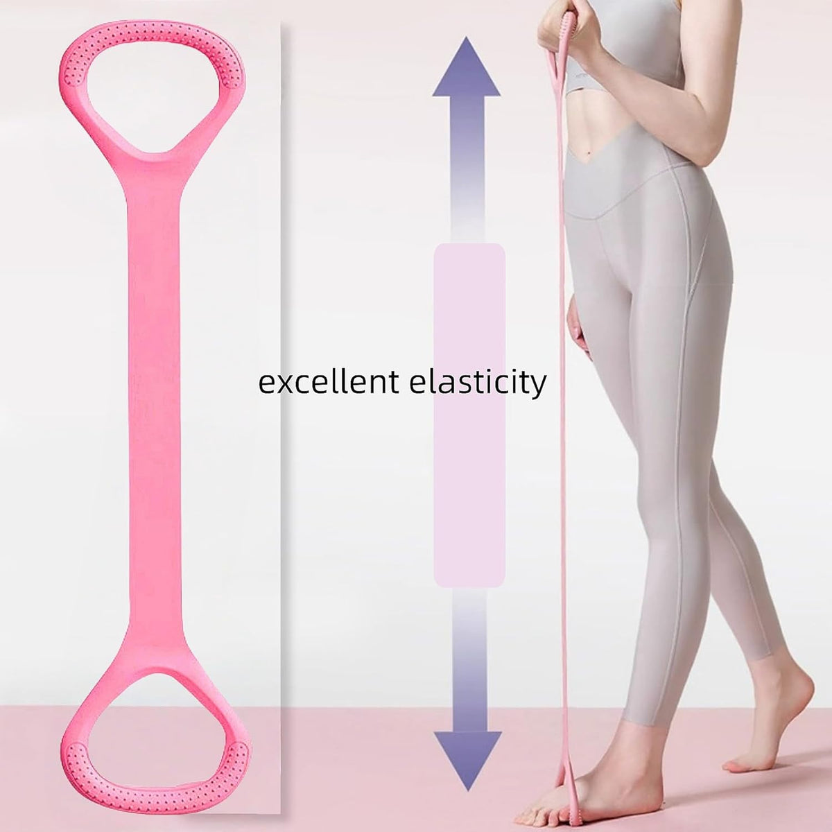 Skiennix 3pc Figure 8 Resistance Bands - Elastic Stretch Fitness Bands for Back & Chest | Yoga & Gym Use