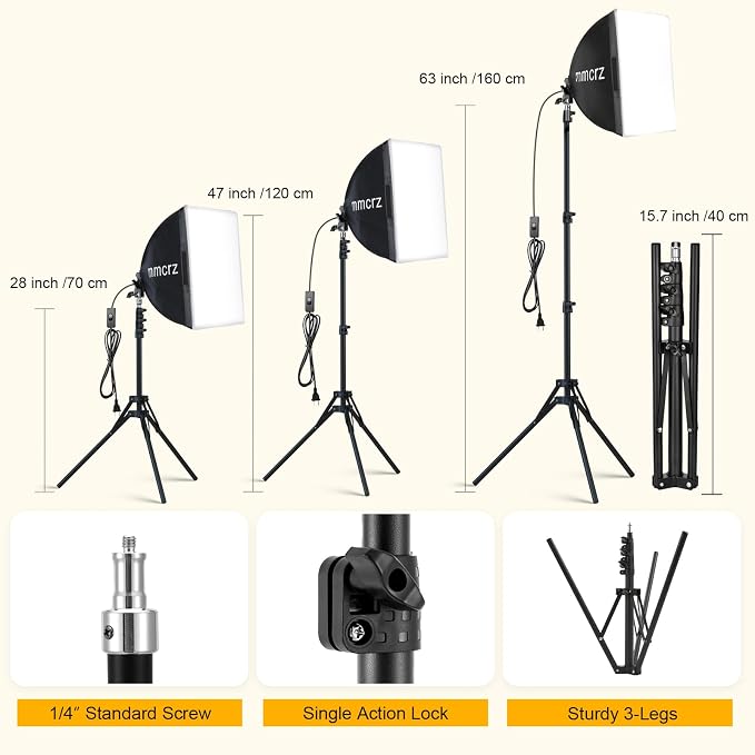2Pack Professional Softbox Lighting Kit, Continuous Lighting
