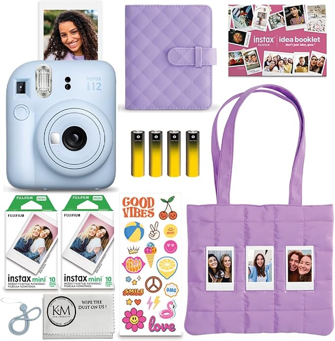 FUJIFILM INSTAX Mini 12 Holiday Bundle 2025 | Pastel Blue