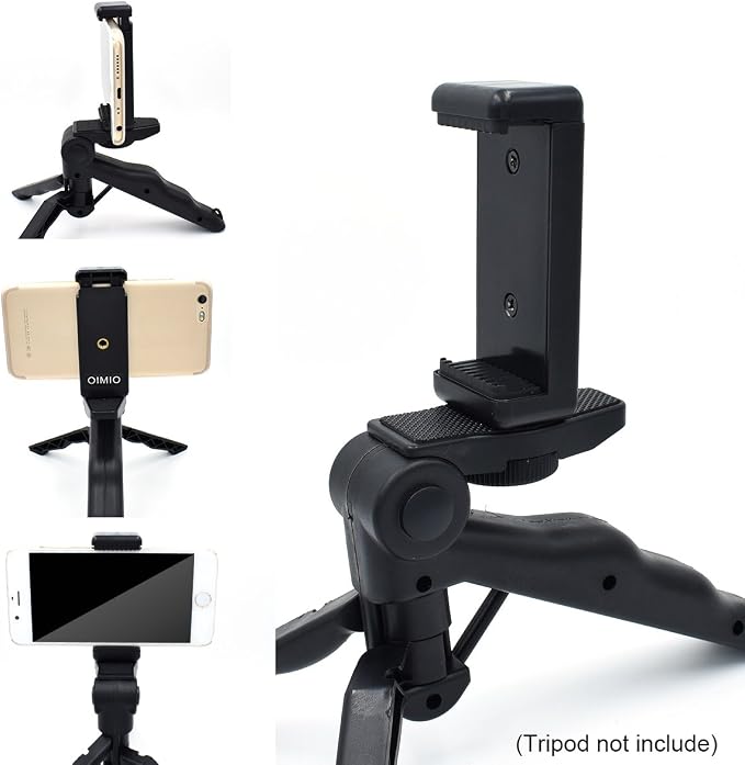 Universal Cell Phone Tripod Mount Adapter, OIMIO Phone Holder Clip Connector