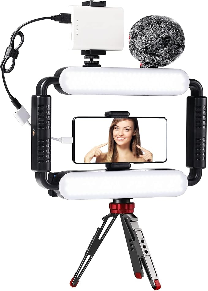 GVM Gimbal Stabilizer Phone Video Light Kit