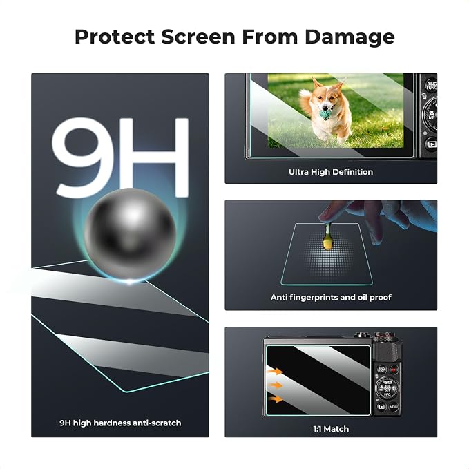K&F CONCEPT 3 Pack Camera Screen Protector Compatible