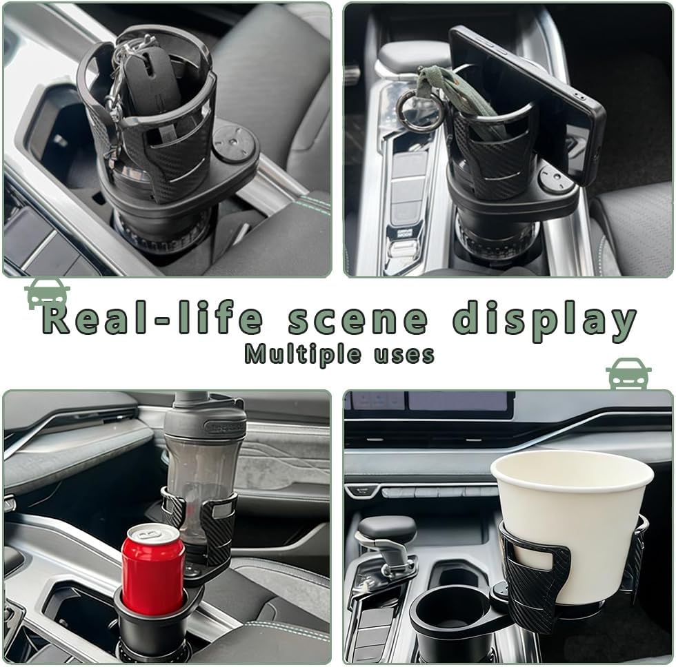 Car Cup Holder for Mazda CX-3 CX-5 CX-30 CX-50 CX-7 CX-9 CX-70 CX-90 MX-30 Tribute 2001-2026, 2-in-1 Dual Layer Car Cup Holder Expander 360° Rotation Large Capacity Storage Adjustable Base