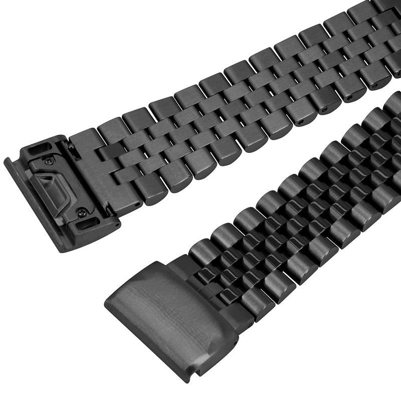 YISIWERA Tapered Stainless Steel Watch Band 26mm Compatible for Fenix 6X 5X Plus Screw Fix Strap Compatible for Garmin Fenix 6X Pro/3/3 HR/Descent Mk1