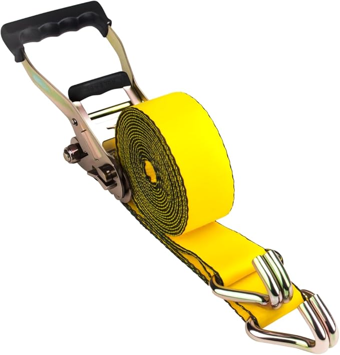 2 Inch Ratchet Straps Heavy Duty，30ft Tie Down Straps Ratchet with Double J Hook, 10000lbs Break Strength, Cargo Ratchet Straps for Moving, Truck, Trailers, Motorcycles (4 Pack)