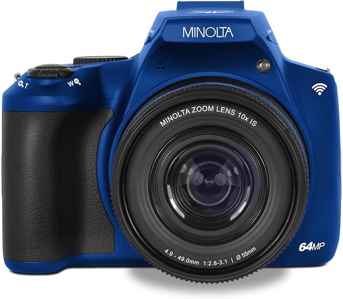 Minolta 64MP Digital Camera – 10x Optical Zoom, 4K Ultra HD Video, Macro