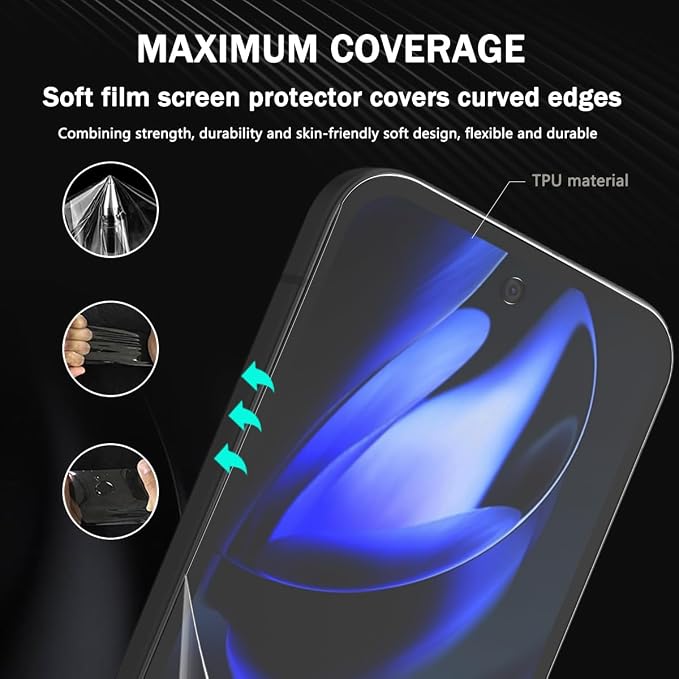 3+2 Pack Screen Protector for Google Pixel 9a Flexible TPU Film