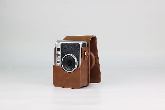 Fujifilm Instax Mini EVO Hybrid Brown Instant Camera | Instax Mini Twin Pack