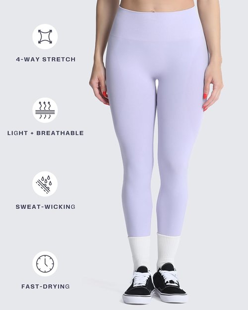Aoxjox Seamless Workout Leggings for Women - High Waisted Smile Contour Yoga Pants | 26" Length