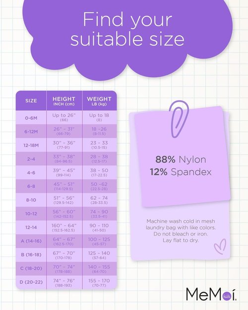 MeMoi Essential Sheer Nylon Tights for Girls - Ultra Soft & Lightweight Opaque | Sizes A-12