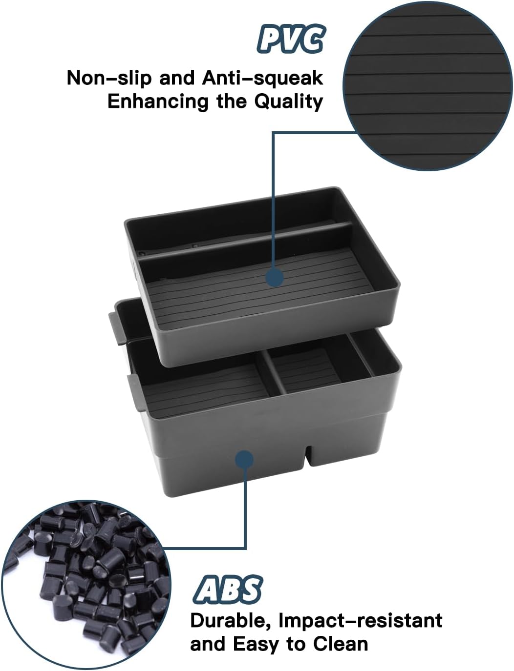 Ruiya Center Console Organizer Compatible with 2024 2025 2026 Lexus TX 350 All Trims Double Layer Armrest Storage Box ABS Lexus TX350 Interior Accessories (2 Pack)