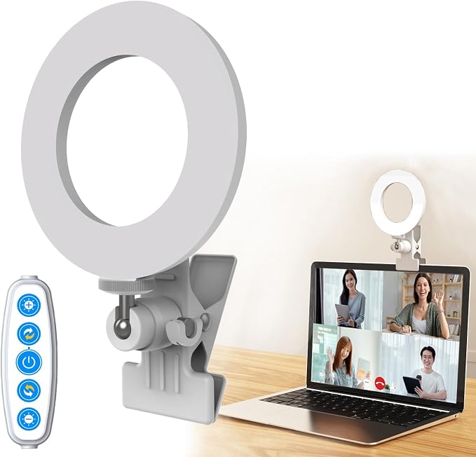Selfila Ring Light 5 Inch USB Portable, 3200K-6500K Dimmable LED Clip on