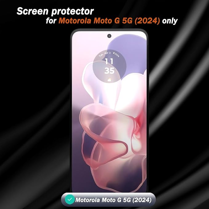 2 Pack Privacy Tempered Glass for Motorola Moto G 5G Screen Protector, 9H