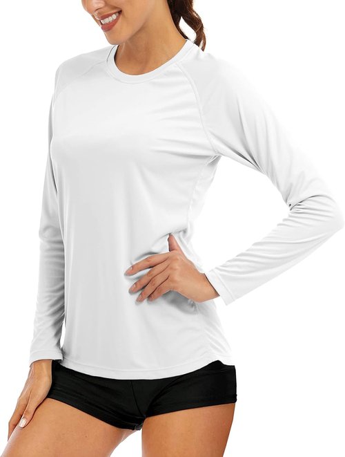 MAGCOMSEN Women's Long Sleeve Sun Protection Shirt - UPF 50+ for Hiking, Fishing & Workout