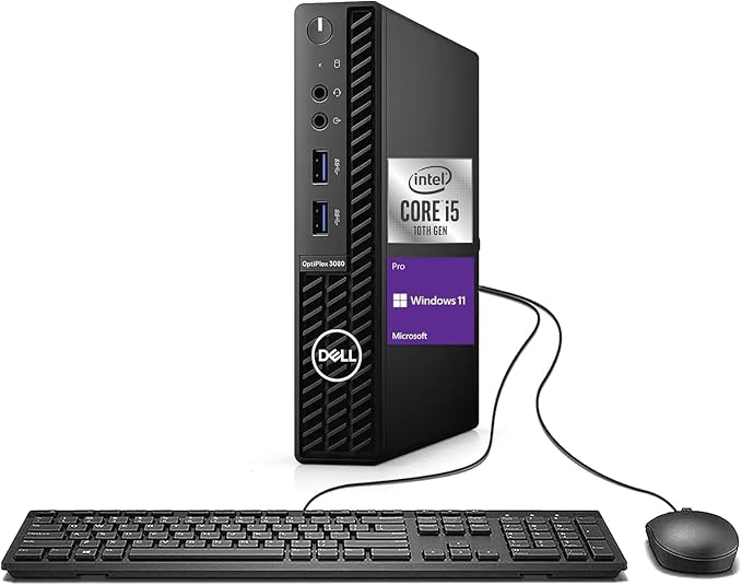 Dell OptiPlex 3080 Micro PC | Intel Core i5-10500T | 32GB RAM | 1TB SSD | Windows 11 Pro | Wi-Fi+ BT | Mini Desktop Computer (Renewed) (32GB RAM + 1TB SSD)