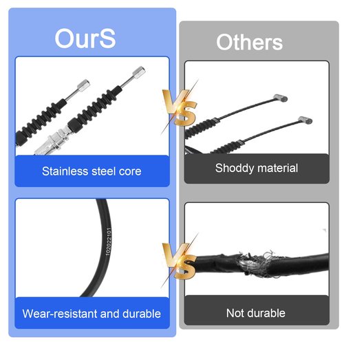 BZTT Club Car DS Brake Cables for Club Car Brake Cable Kit 2000-UP 102022101 Club Car Cable Stainless Steel Core Driver & Passenger Side Cables