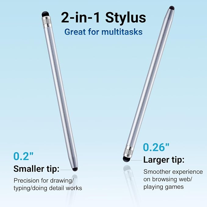 LINFANC 12Pcs Silver Stylus Pen