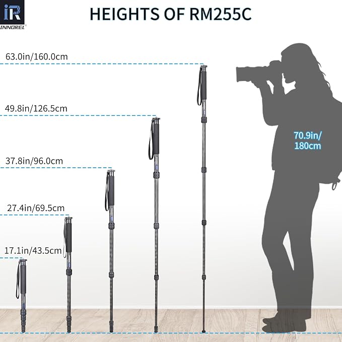Carbon Fiber Camera Monopod INNOREL RM255C Professional Portable Compact