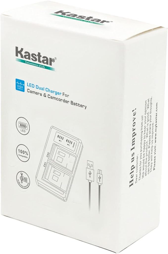 Kastar 3-Pack LB-070 Battery and LTD2 USB Charger Replacement