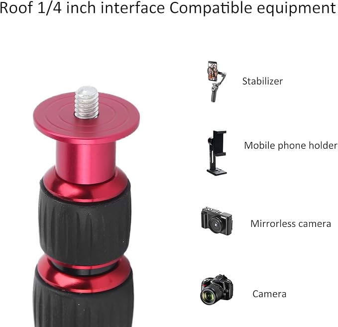 LR-255 Camera Monopod, 13.2-42.5in Extension Pole, 5 Section Aluminium Alloy