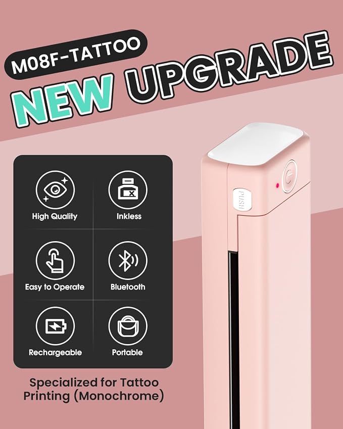 Phomemo Tattoo Stencil Printer, M08F Wireless Thermal Tattoo Printer