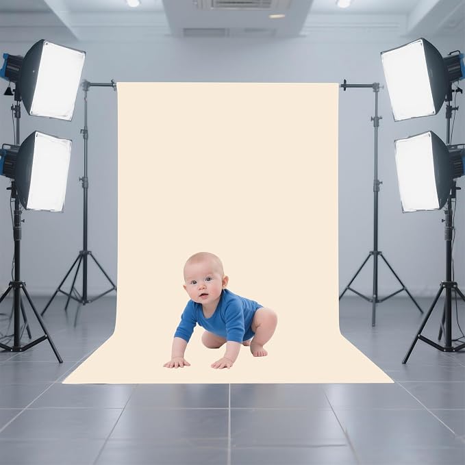 Cream Photo Backdrop for Photoshoot, Cream Photography Backdrop for Portraits