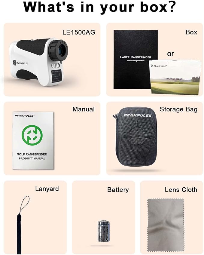 PEAKPULSE Golf Range Finder 650 Yards RangeFinder Golfing High Clarity Display