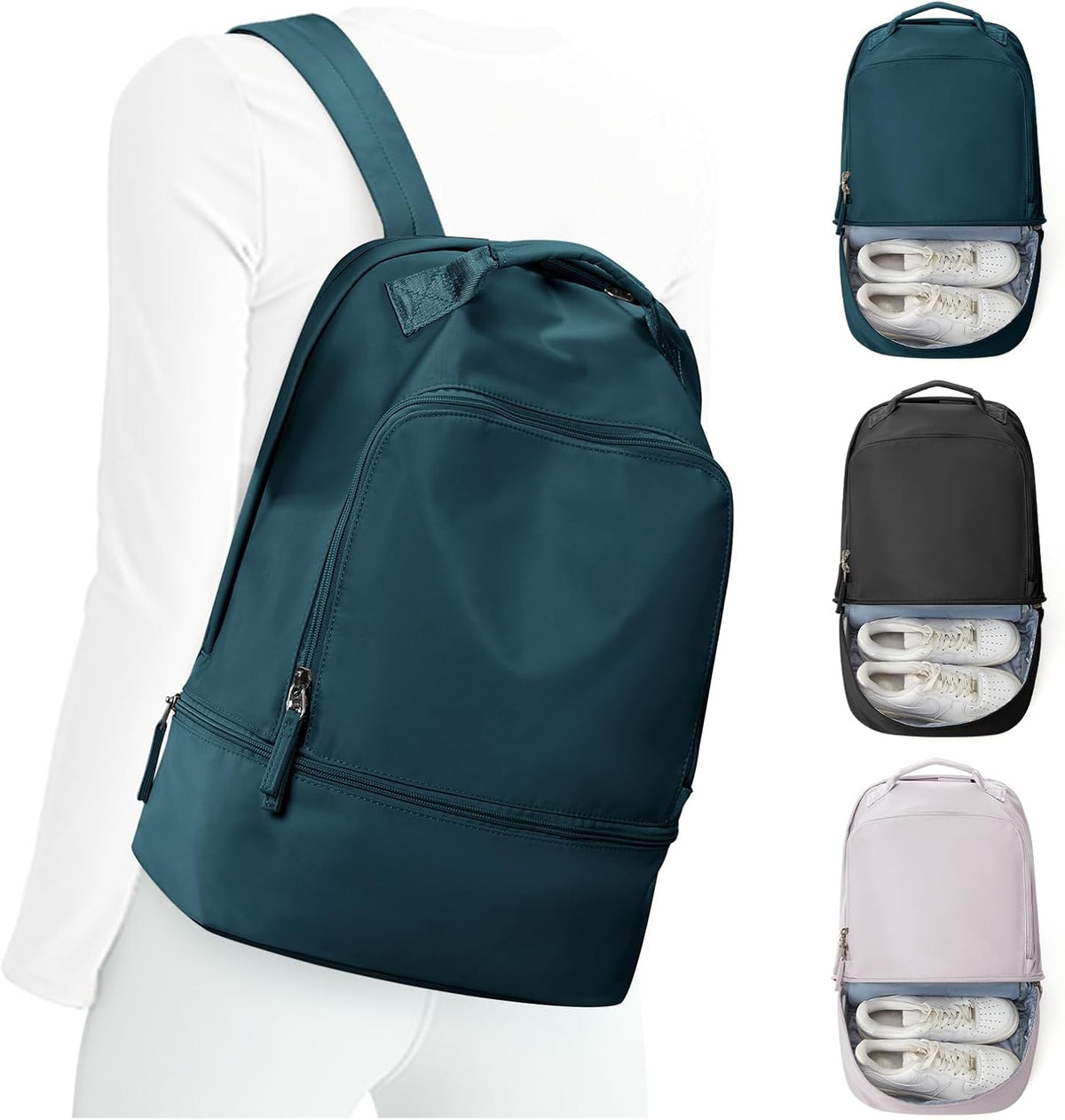 Skiennix Gym Backpack for Women - Water-Resistant Lightweight Sports Bag with Shoe Compartment | Blue