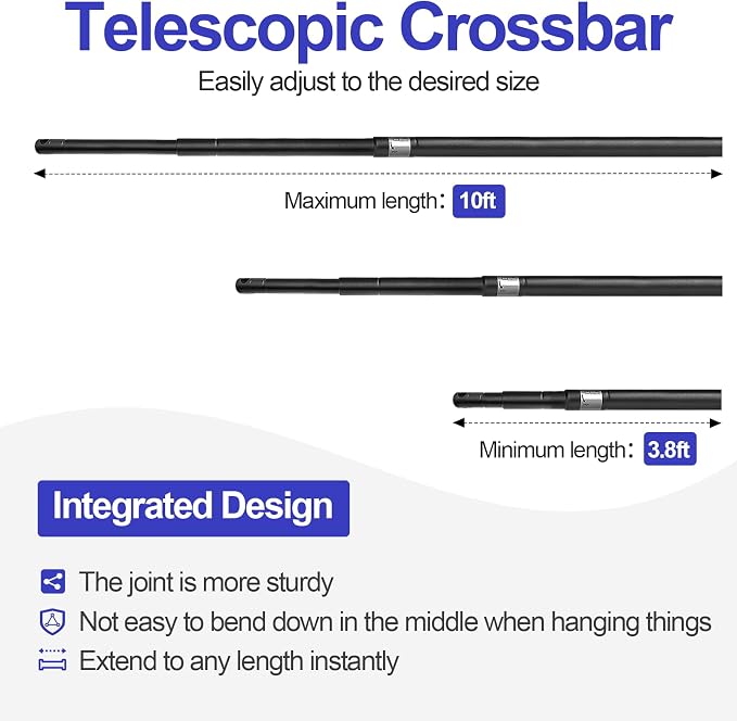 EMART 10x7.9FT Backdrop Stand, Photo Video Studio Adjustable&Lockable Heavy