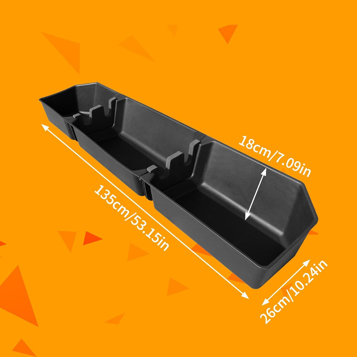 Rear Underseat Storage Box for 2015-2025 Ford F-150 &amp; 2017-2025 Ford F-250 F-350 F-450 F-550 Super Duty, Heavy-Duty Back Seat Organizer with Dividers, Non-Slip Waterproof Truck Under Seat Storage