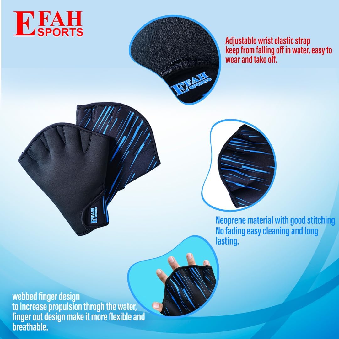 Skiennix Swimming Gloves - Neoprene Webbed Fitness Gloves for Aquatic Training | Men, Women, Children