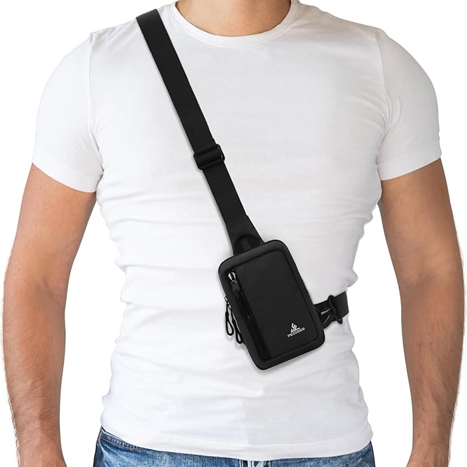 Peicees Small Crossbody Bag for Men Women Mini Sling Bag Travel Running Phone