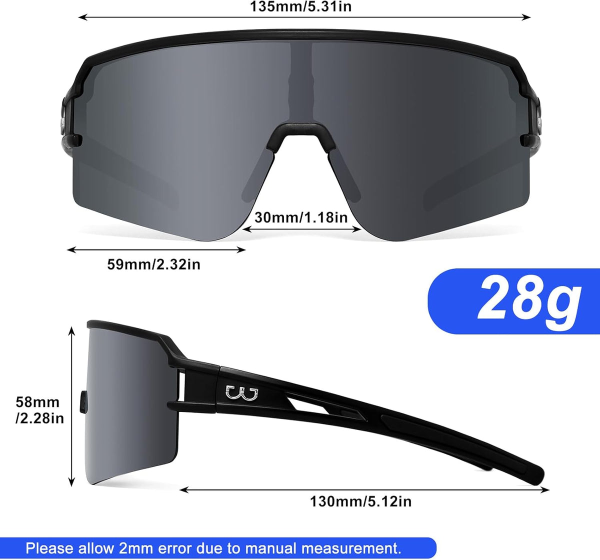 SPOSUNE Polarized Cycling Glasses - UV400 Protection Sports Sunglasses for Men & Women | Ideal for Running, Fishing, Riding