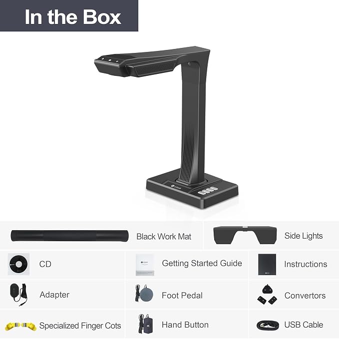 CZUR ET18 Pro Professional Document Scanner, 2nd Gen Auto-Flatten & Deskew Tech