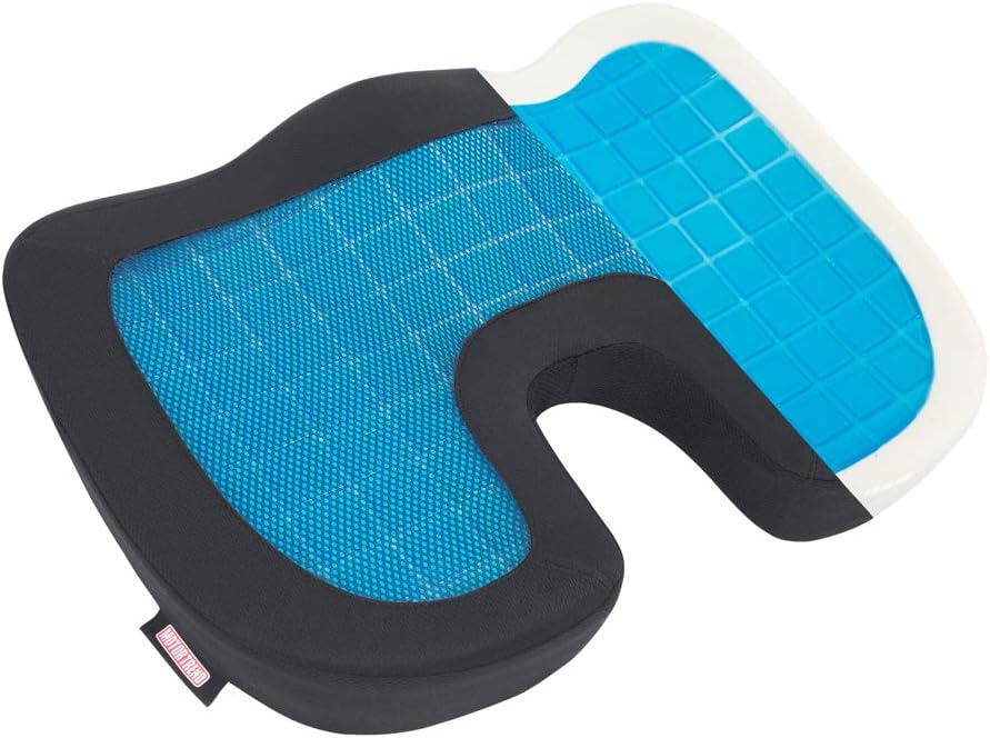 Motor Trend Cooling Car Seat Cushion with Memory Foam, Made with Orthopedic Gel for Maximum Coccyx Comfort & Back Pain Relief, Ideal Office Chair Cushion