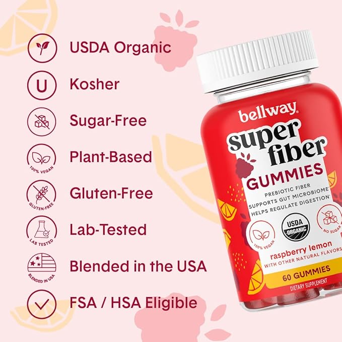 Bellway Super Fiber Powder + Collagen, Strawberry Lemonade Super Fiber Gummies Bundle