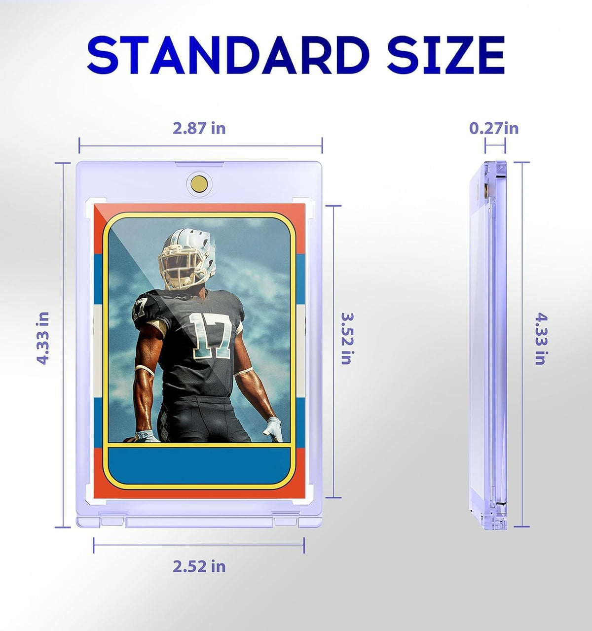 Skiennix Magnetic Card Holder - 50ct One Touch U-V Protected Hard Plastic Case for Trading Cards