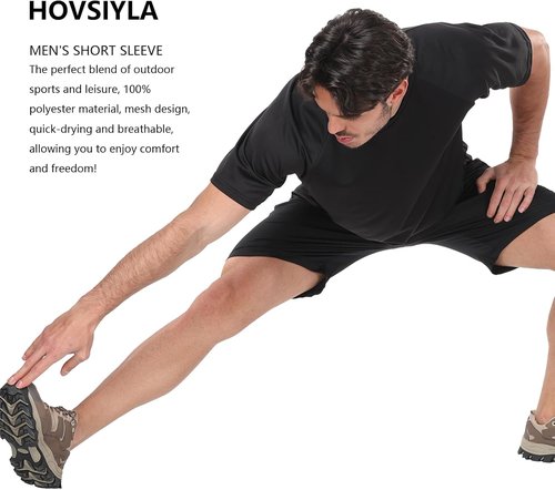 HovSiyla Running Shirts for Men - Breathable Dry Fit Athletic Tops | 1/5 Pack Cool Workout T-Shirts