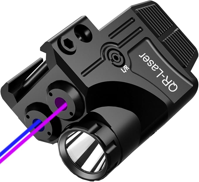 Red Green Purple Blue Laser Light Combo, 800 Lumens Tactical Flashlight Laser