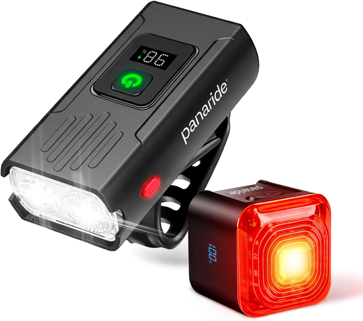 R15 Smart Bike Lights Set - USB C Rechargeable Front & Back Lights | 500 Lumen Waterproof for Night Riding