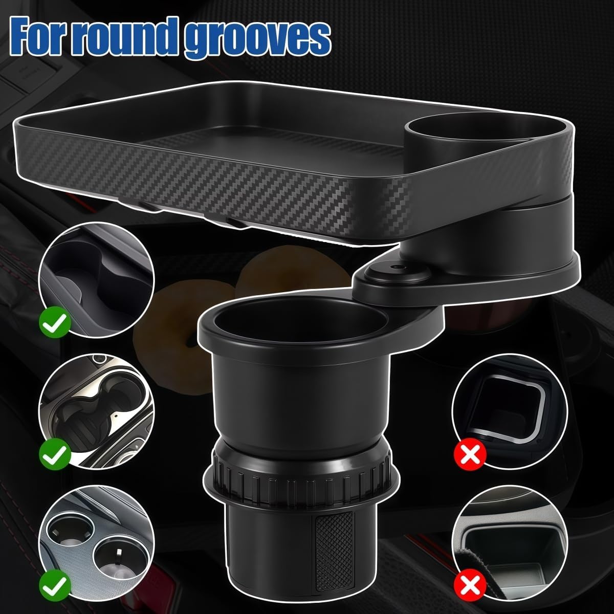 Car Cup Holder Tray Compatible with Hyundai Tucson 2009-2024