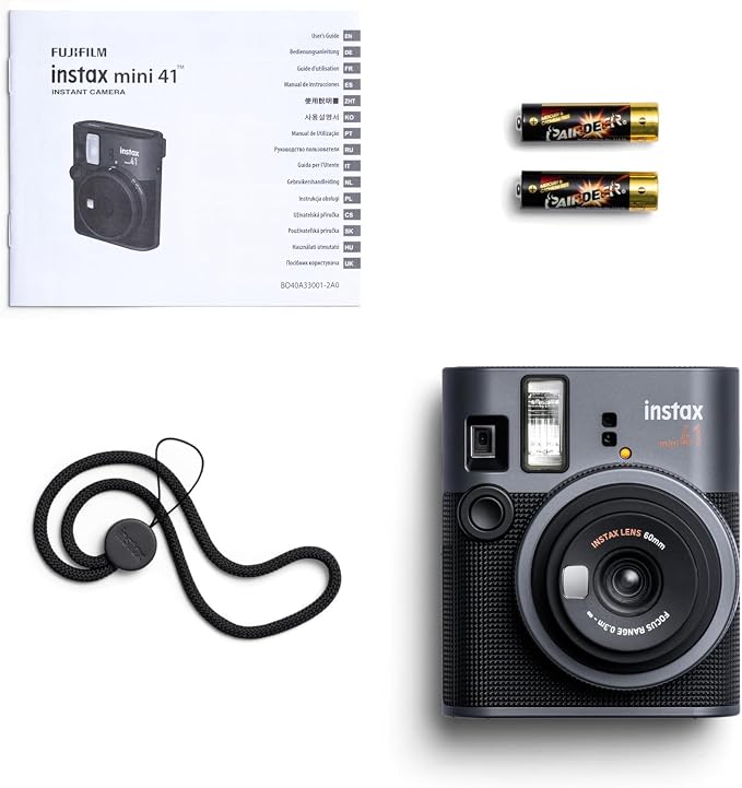 Fujifilm Instax Mini 41 Instant Camera Vintage Black. + Fujifilm Value Pack +