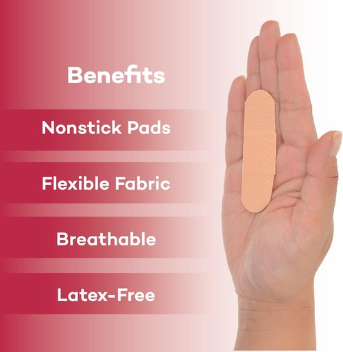 Dealmed Sterile Flexible Fabric Adhesive Bandages - Breathable 1x3 Inch First Aid Strips - 100 Count Box