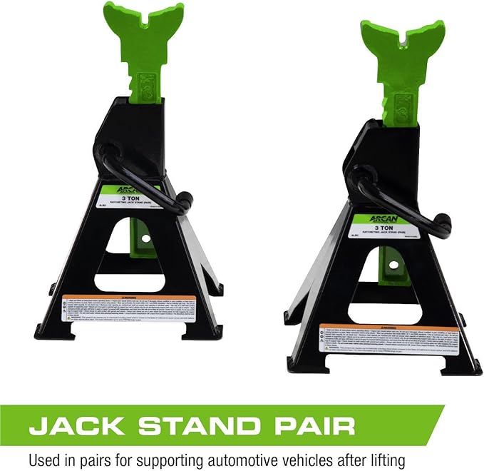 ARCAN 3-Ton Ratcheting Jack Stands, Pair, Model ALJS3